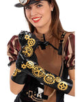 Handschuhe Steampunk schwarz-gold 40cm