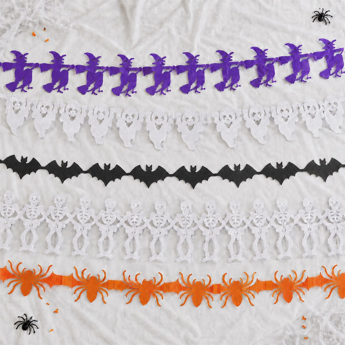 Halloween-Papiergirlanden – 5er-Set mit 5 Motiven, je 3 m
