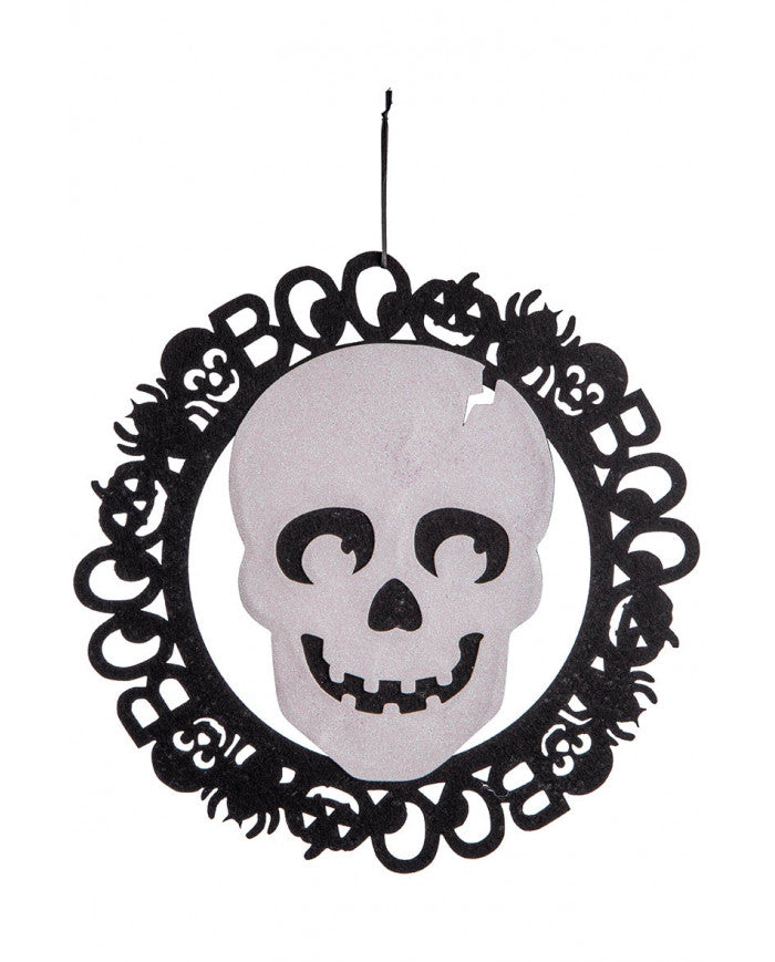 Dekoration Filz Totenkopf 38cm