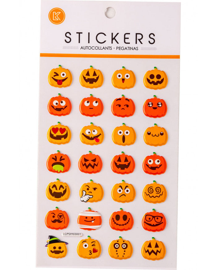 28x Sticker Kürbissmiley