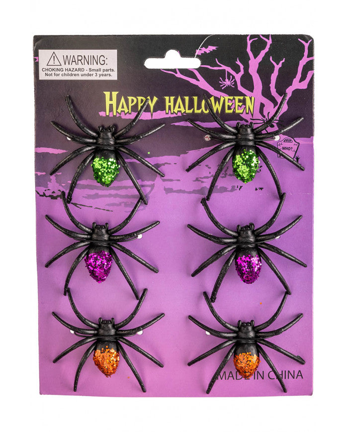 6x Glitzerspinne 8cm