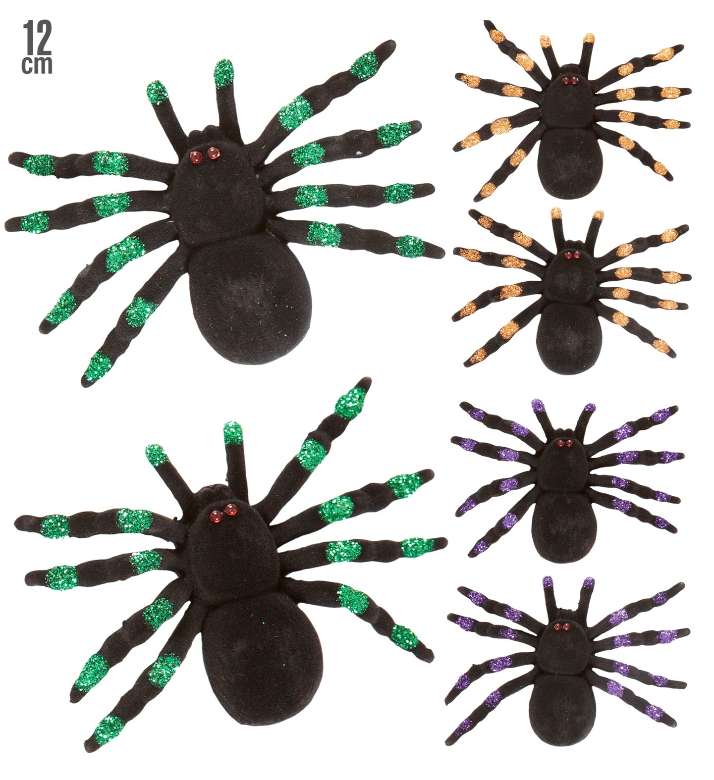 2x Spinne 12cm schwarz beflockt