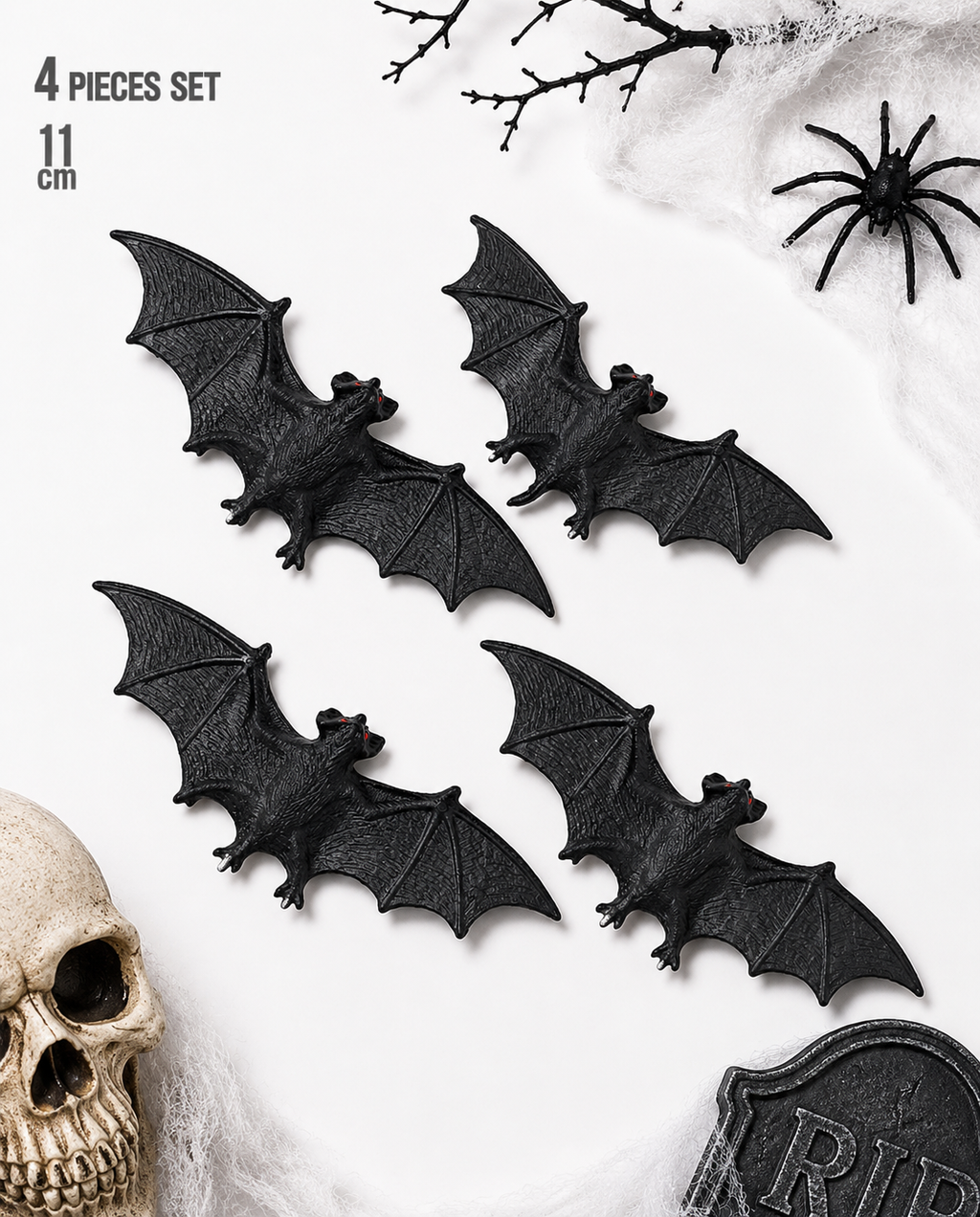 4x Fledermaus 11cm schwarz