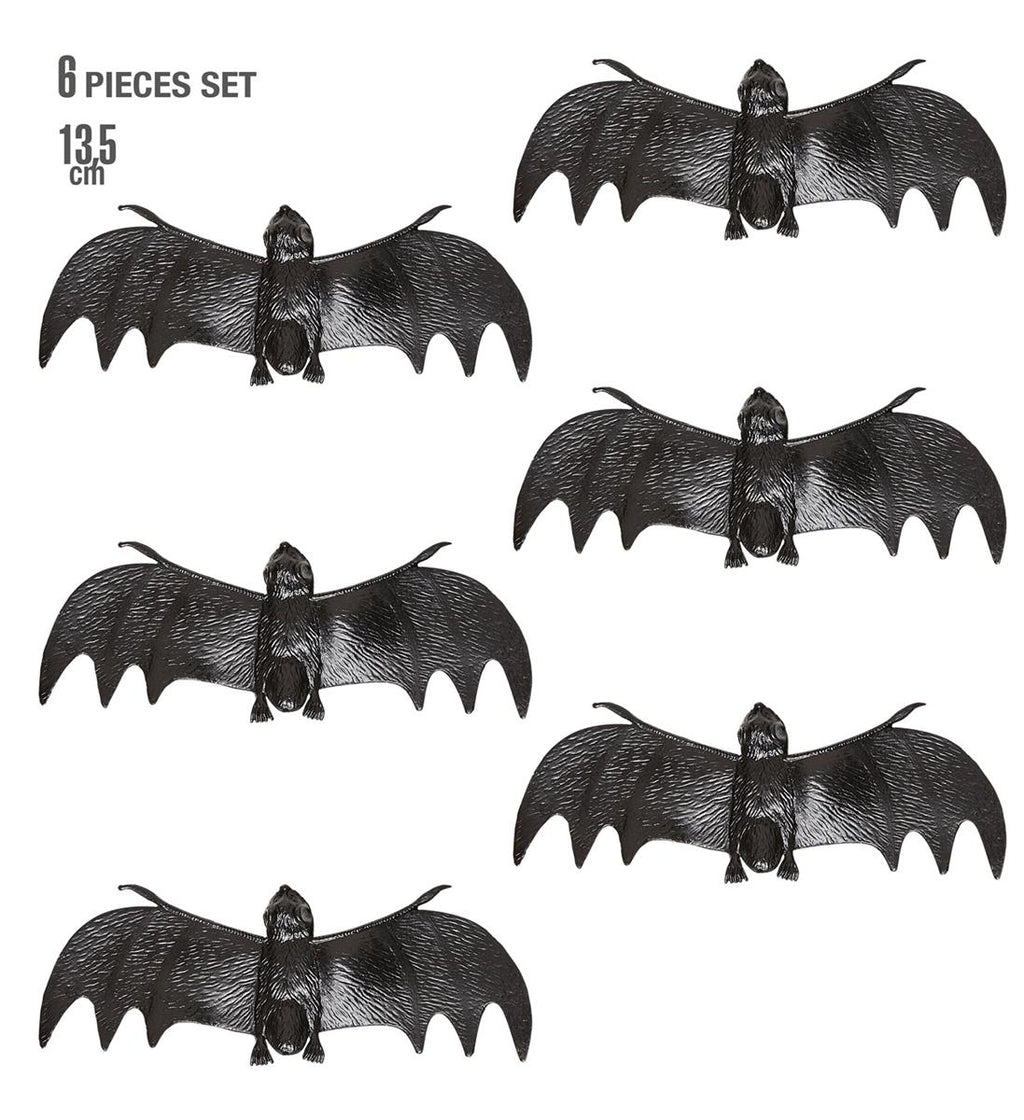 6x Fledermaus 14cm schwarz