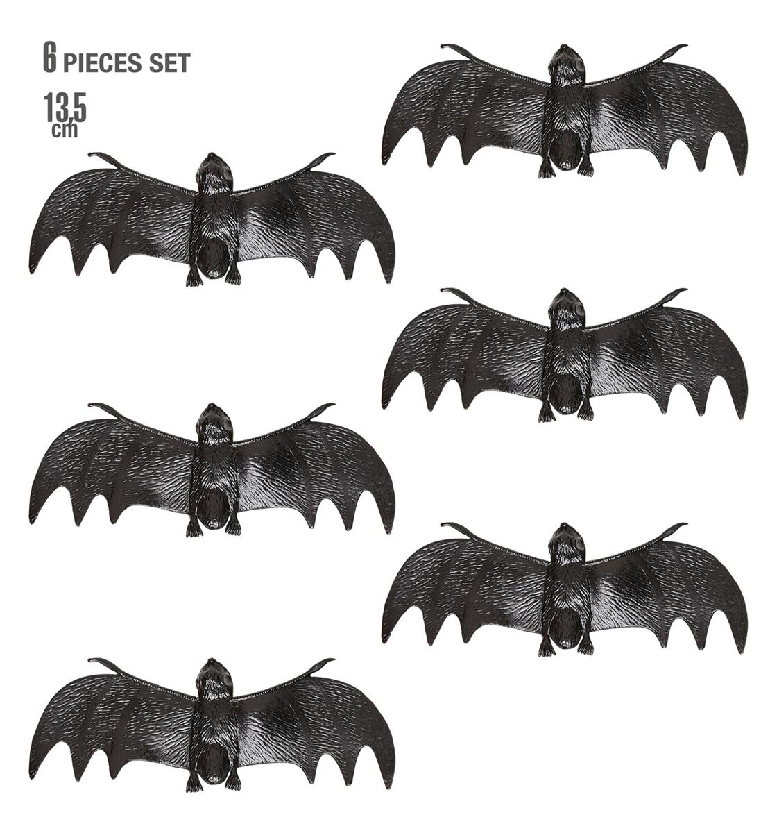 6x Fledermaus 14cm schwarz
