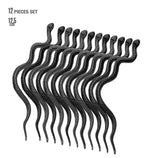 12x Schlange 13cm schwarz