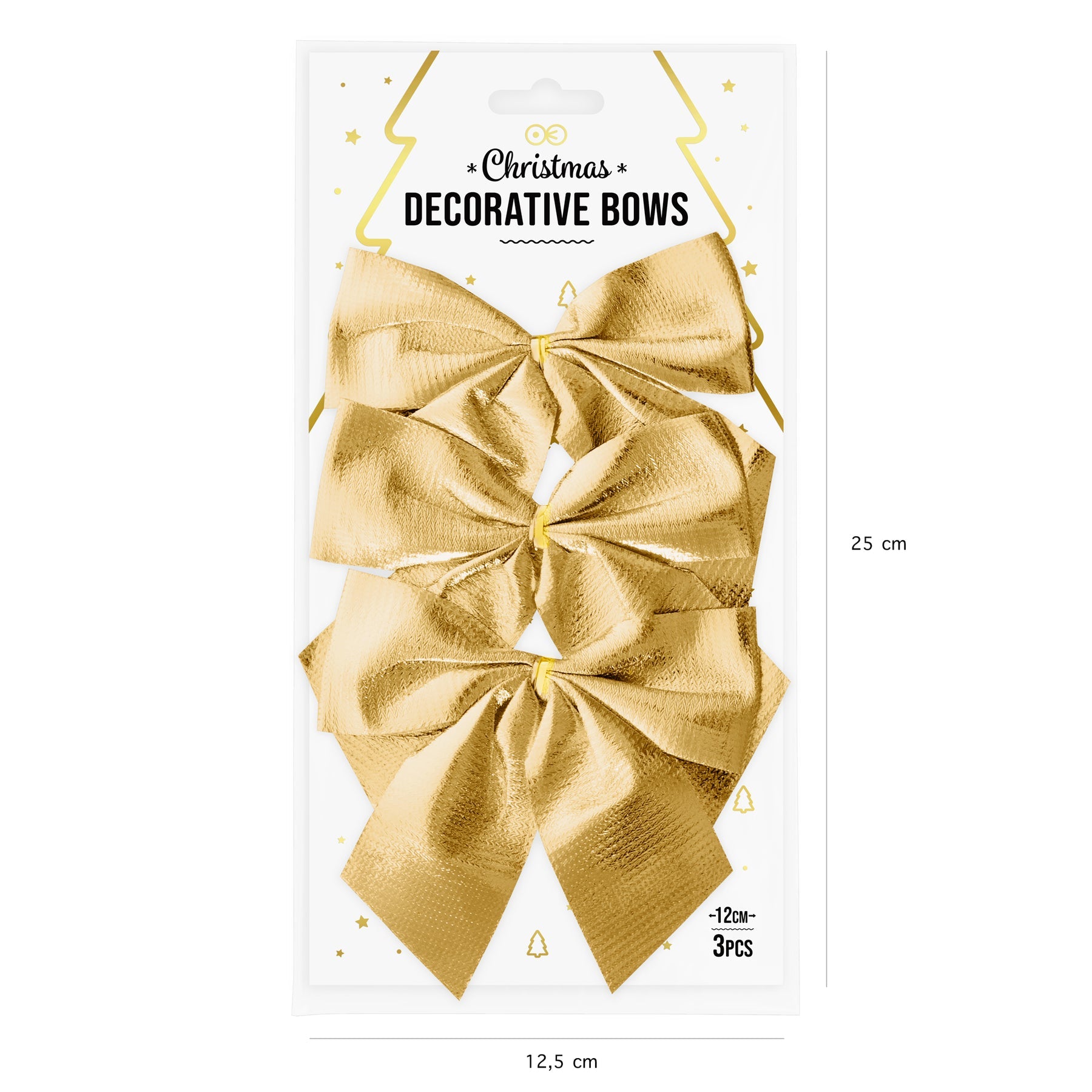 3x Schleife gold 12x10cm