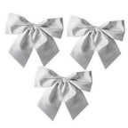 3x Schleife silber 12x10cm