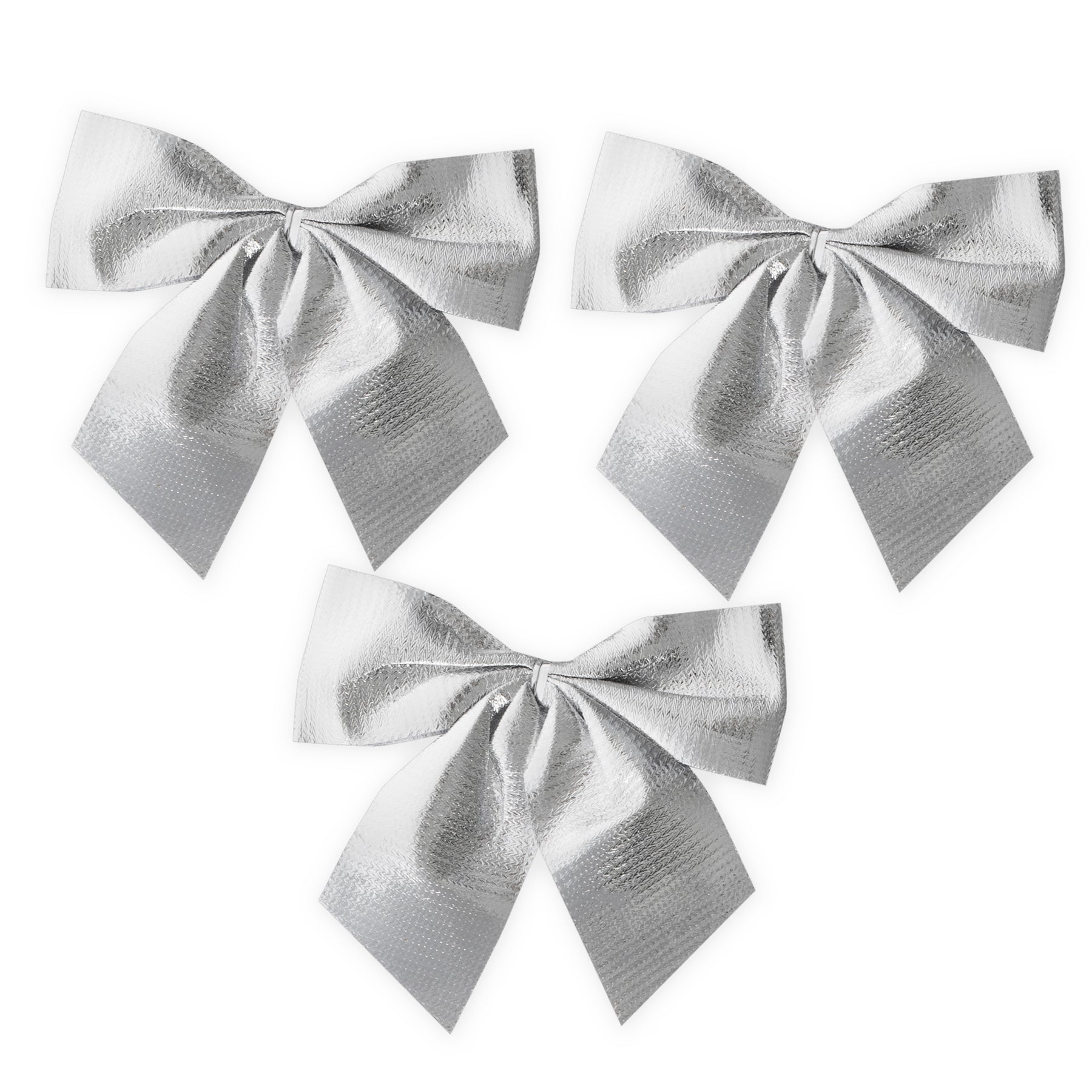 3x Schleife silber 12x10cm