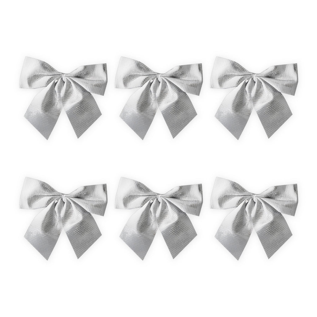 6x Schleife silber 8x8cm