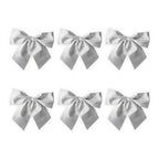 6x Schleife silber 8x8cm