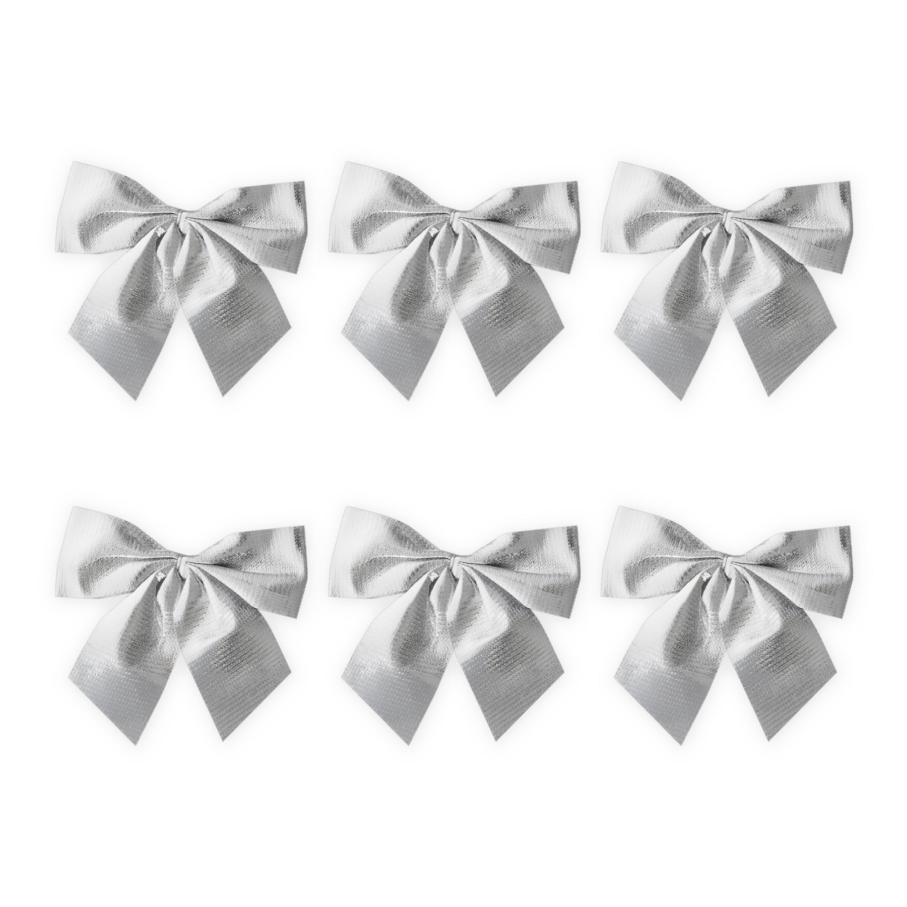 6x Schleife silber 8x8cm