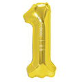 Folienballon Zahl Nr. 1 gold 86cm