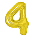 Folienballon Zahl Nr. 4 gold 86cm