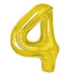 Folienballon Zahl Nr. 4 gold 86cm