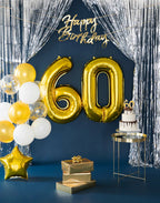 Folienballon Zahl Nr. 6 gold 86cm