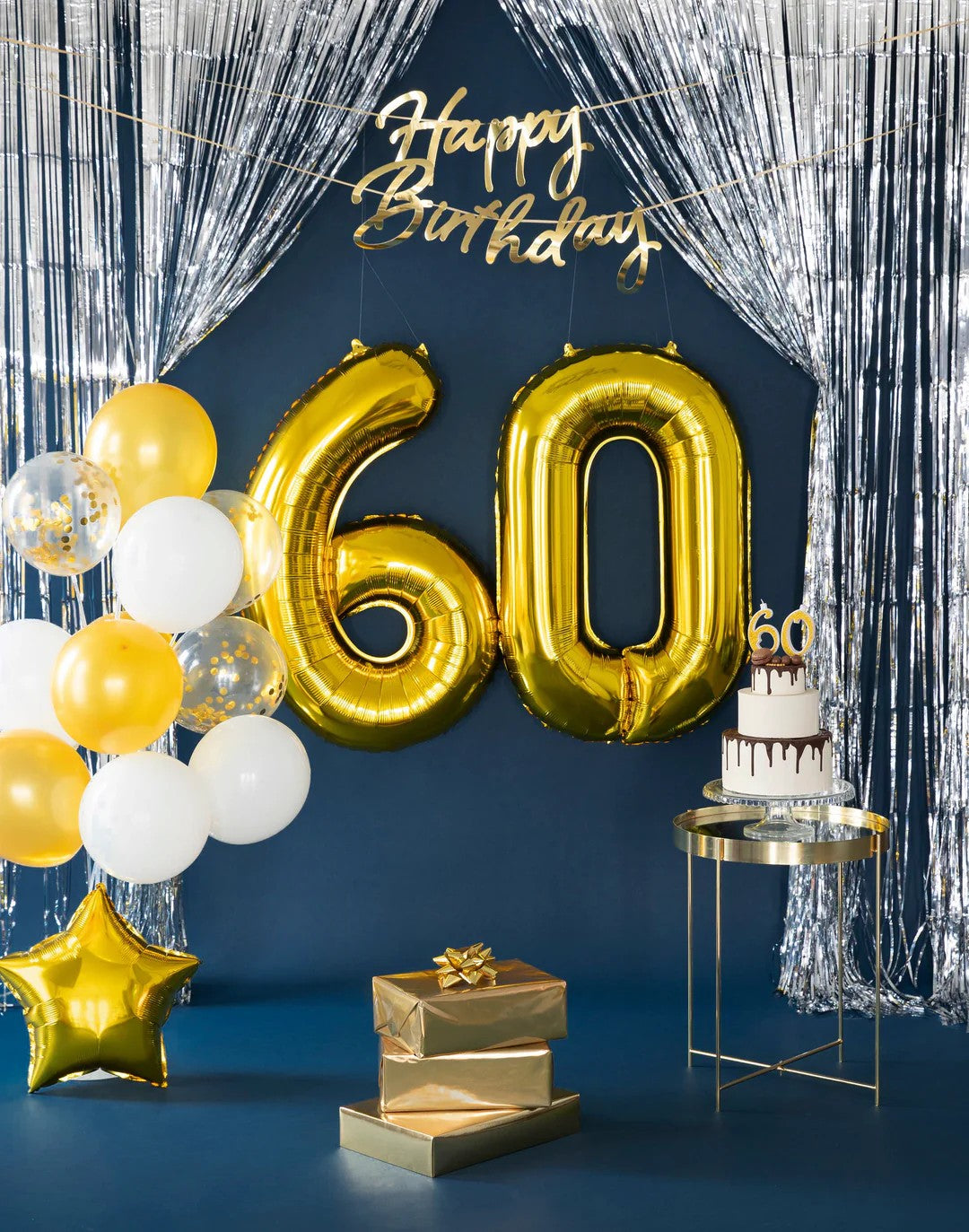 Folienballon Zahl Nr. 6 gold 86cm