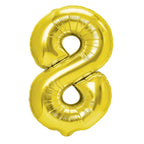 Folienballon Zahl Nr. 8 gold 86cm