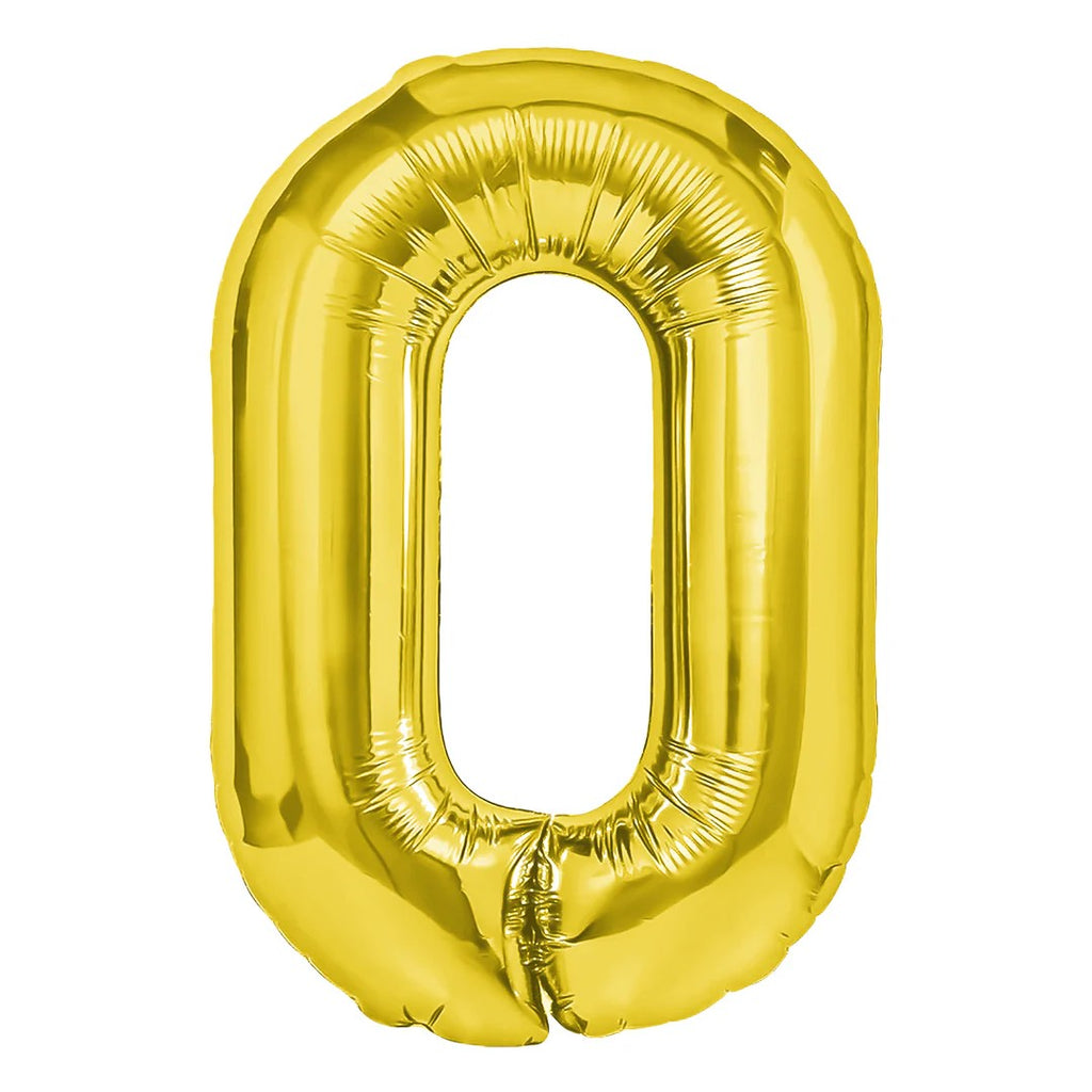 Folienballon Zahl Nr. 0 gold 86cm