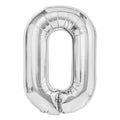 Folienballon Zahl Nr. 0 silber 86cm