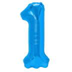 Folienballon Zahl Nr. 1 blau 86cm