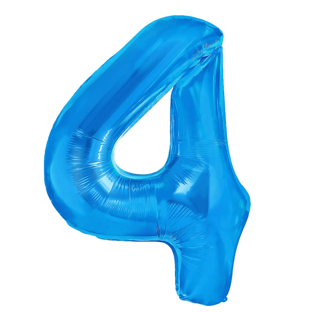 Folienballon Zahl Nr. 4 blau 86cm