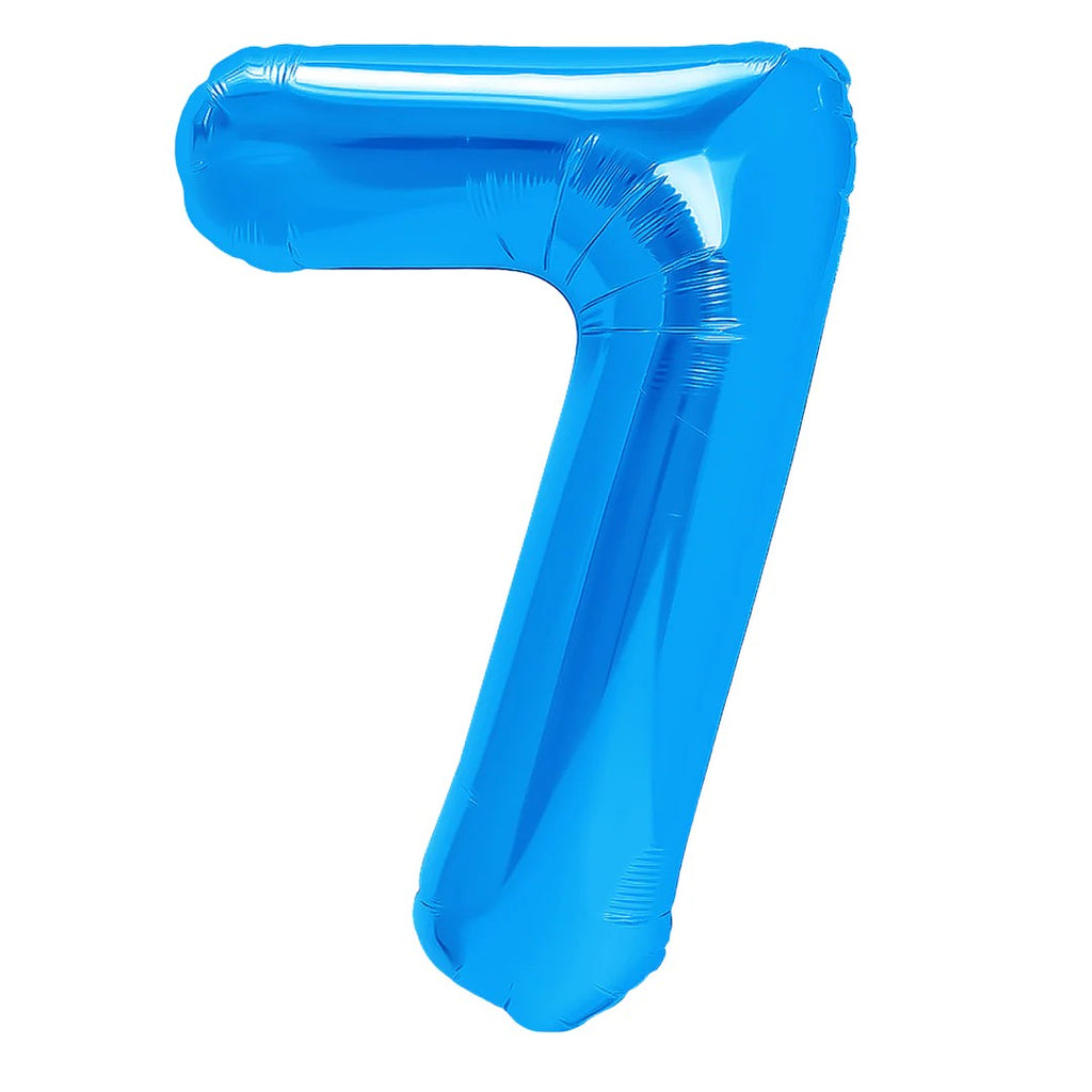 Folienballon Zahl Nr. 7 blau 86cm