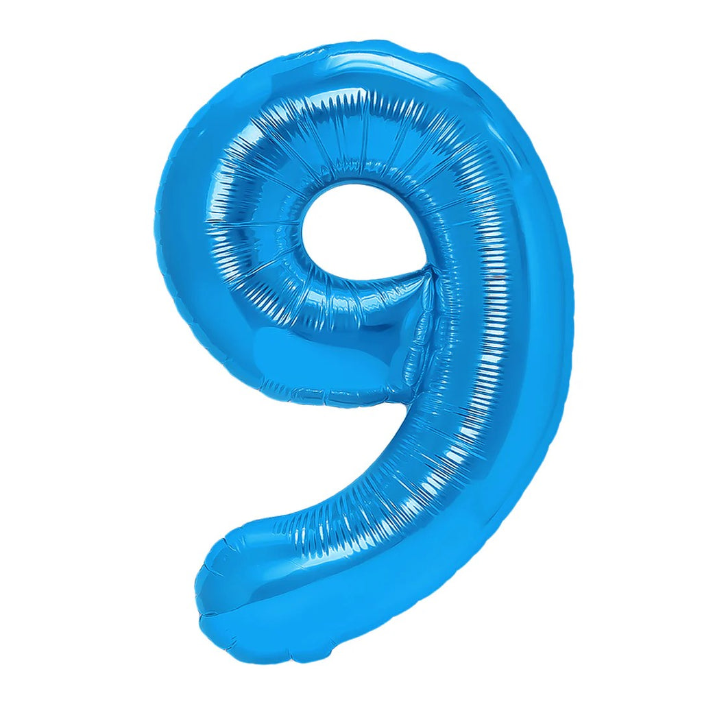 Folienballon Zahl Nr. 9 blau 86cm
