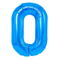 Folienballon Zahl Nr. 0 blau 86cm