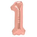 Folienballon Zahl Nr. 1 rosegold 86cm