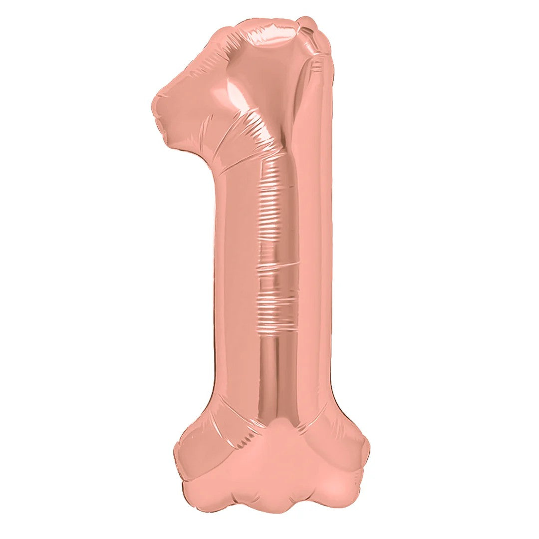 Folienballon Zahl Nr. 1 rosegold 86cm