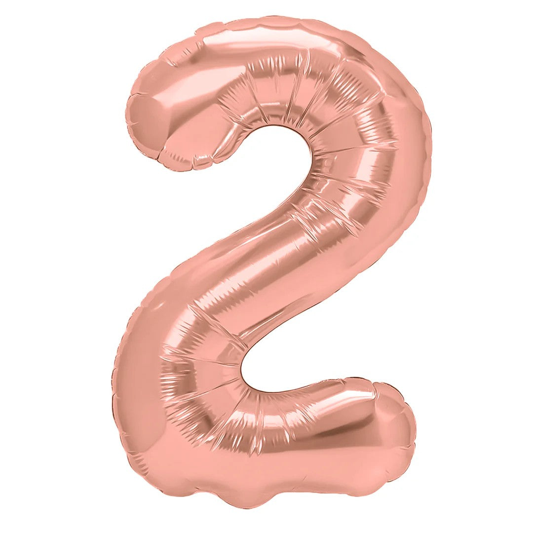 Folienballon Zahl Nr. 2 rosegold 86cm