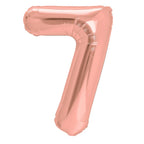 Folienballon Zahl Nr. 7 rosegold 86cm