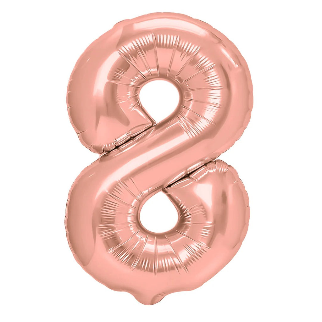 Folienballon Zahl Nr. 8 rosegold 86cm