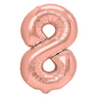 Folienballon Zahl Nr. 8 rosegold 86cm