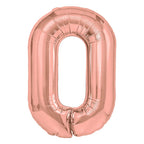 Folienballon Zahl Nr. 0 rosegold 86cm