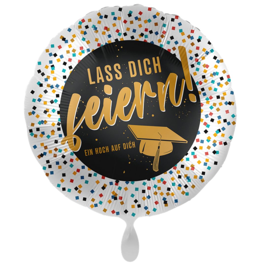 Folienballon Grad Lass dich Feiern rund 45cm