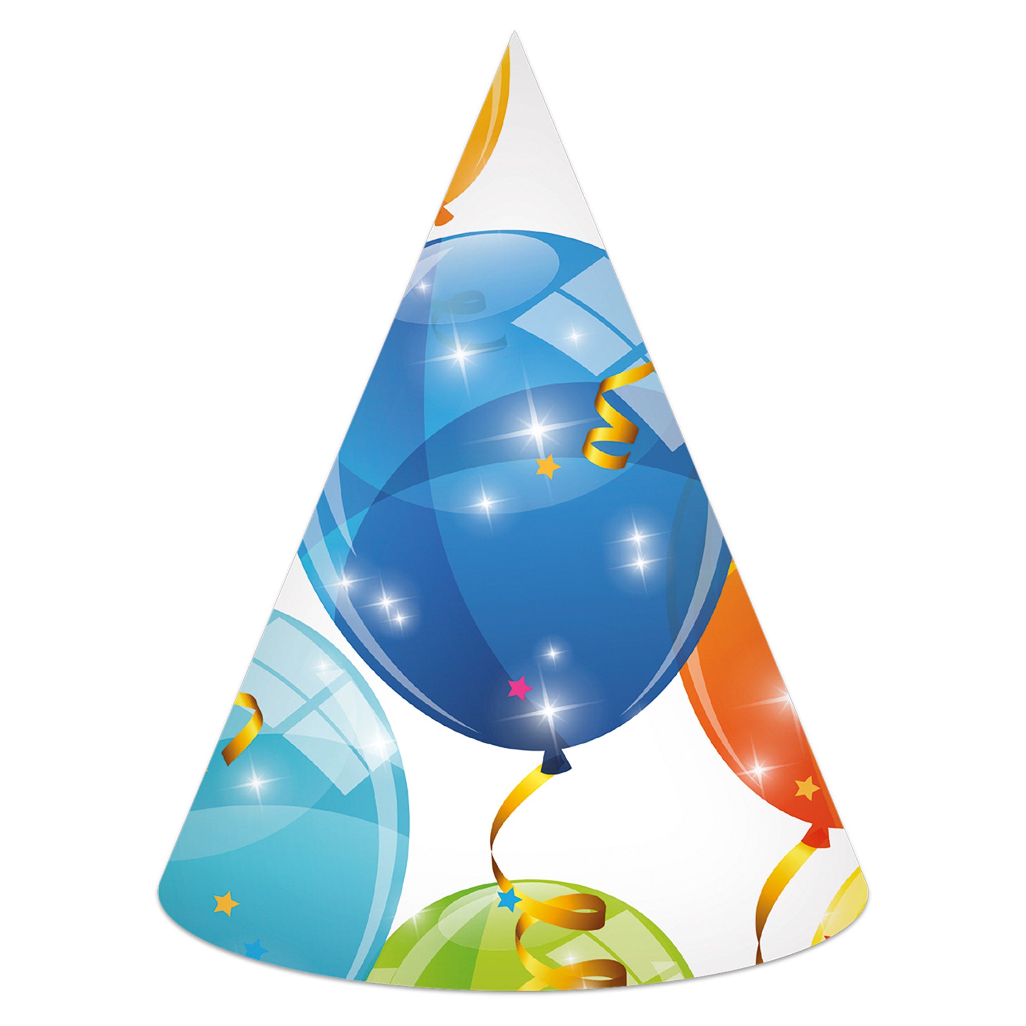 6x Partyhut Ballons bunt
