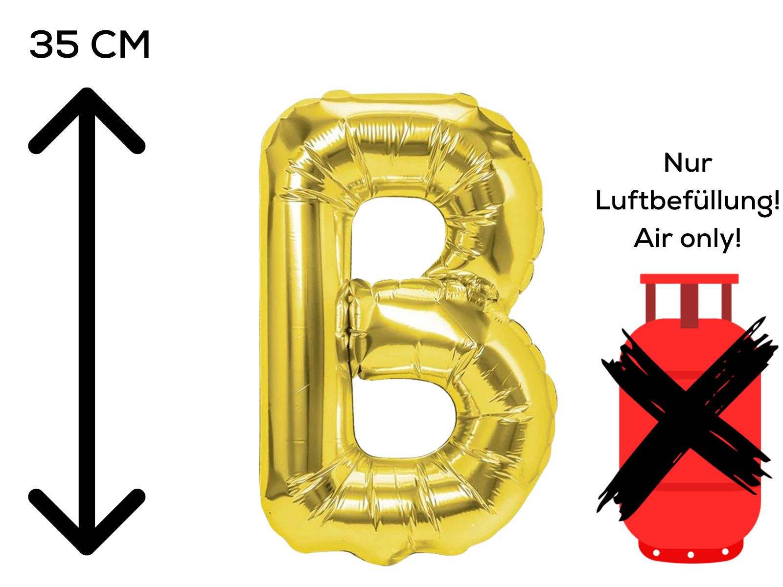 Folienballon Buchstabe B gold 35cm