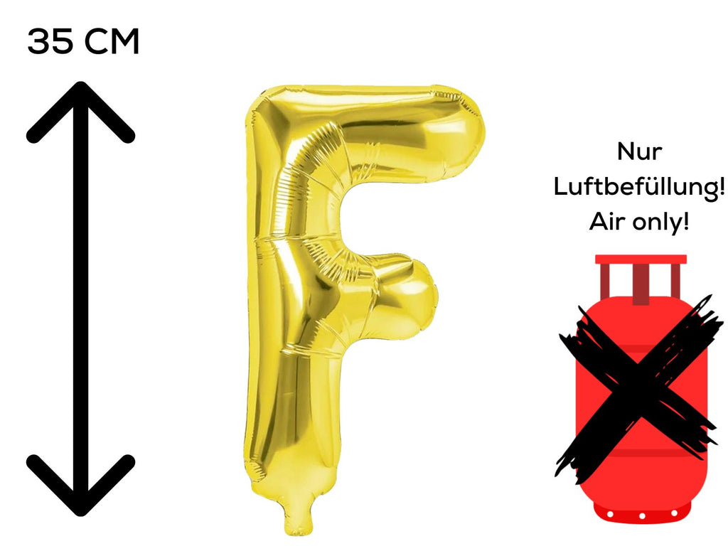 Folienballon Buchstabe F gold 35cm