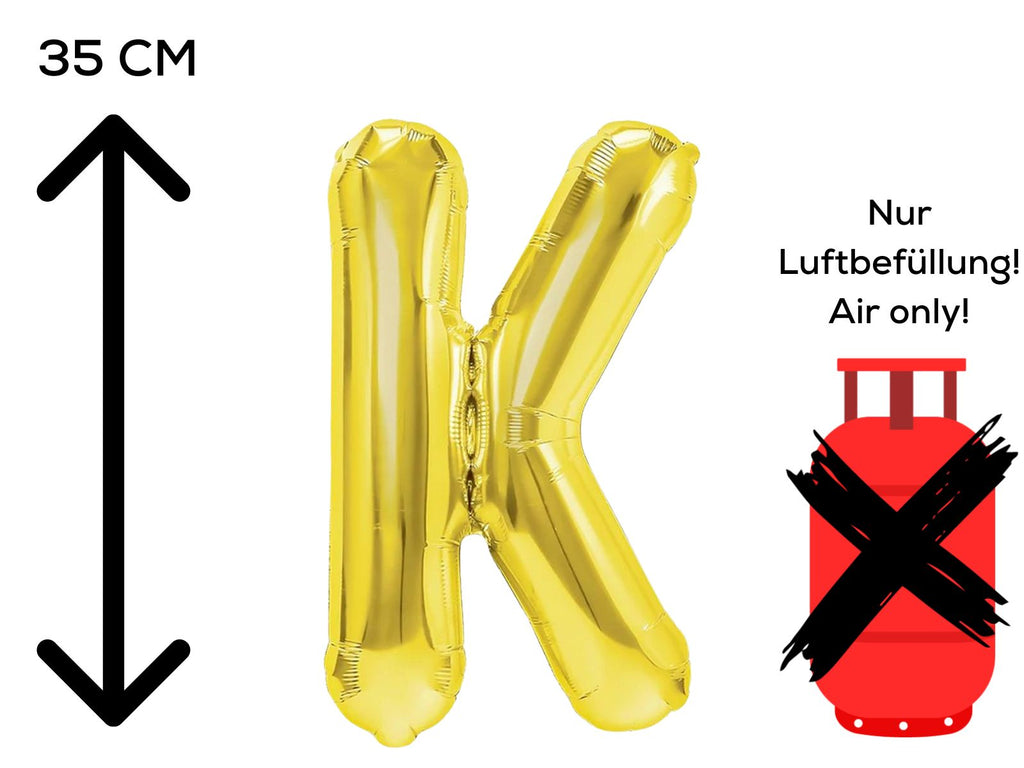 Folienballon Buchstabe K gold 35cm