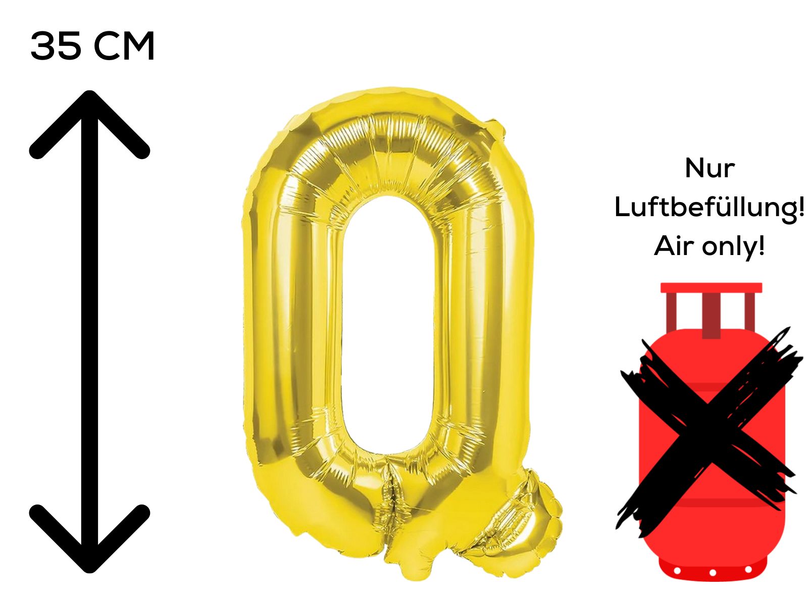 Folienballon Buchstabe Q gold 35cm
