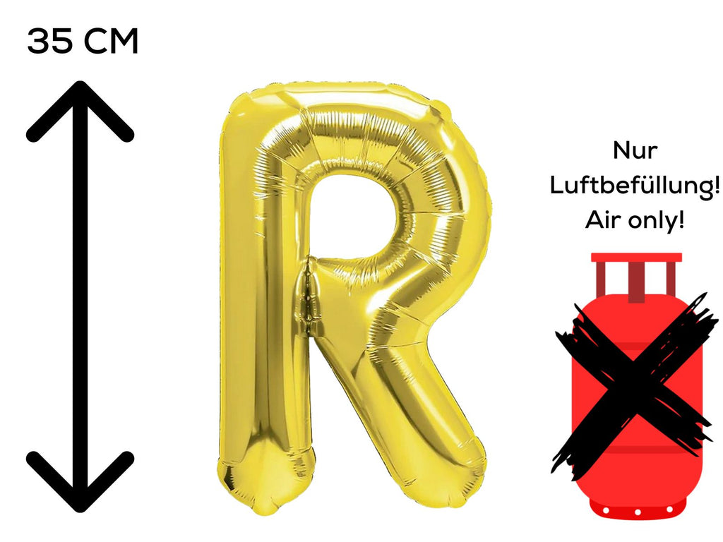 Folienballon Buchstabe R gold 35cm
