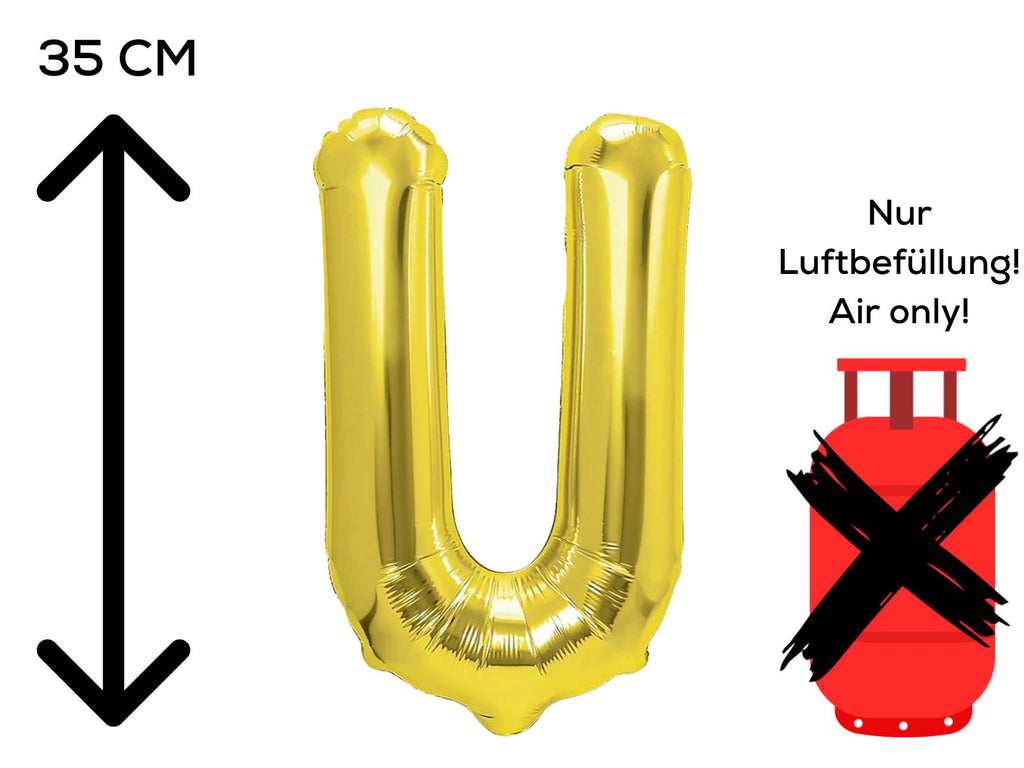 Folienballon Buchstabe U gold 35cm