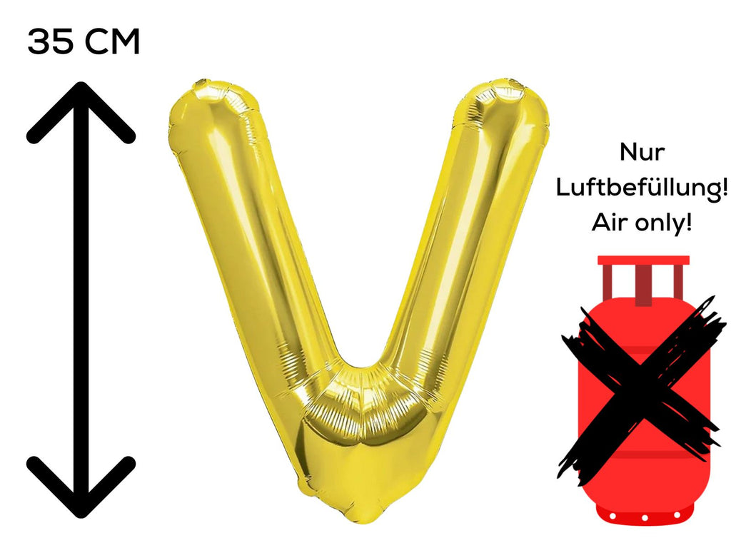 Folienballon Buchstabe V gold 35cm