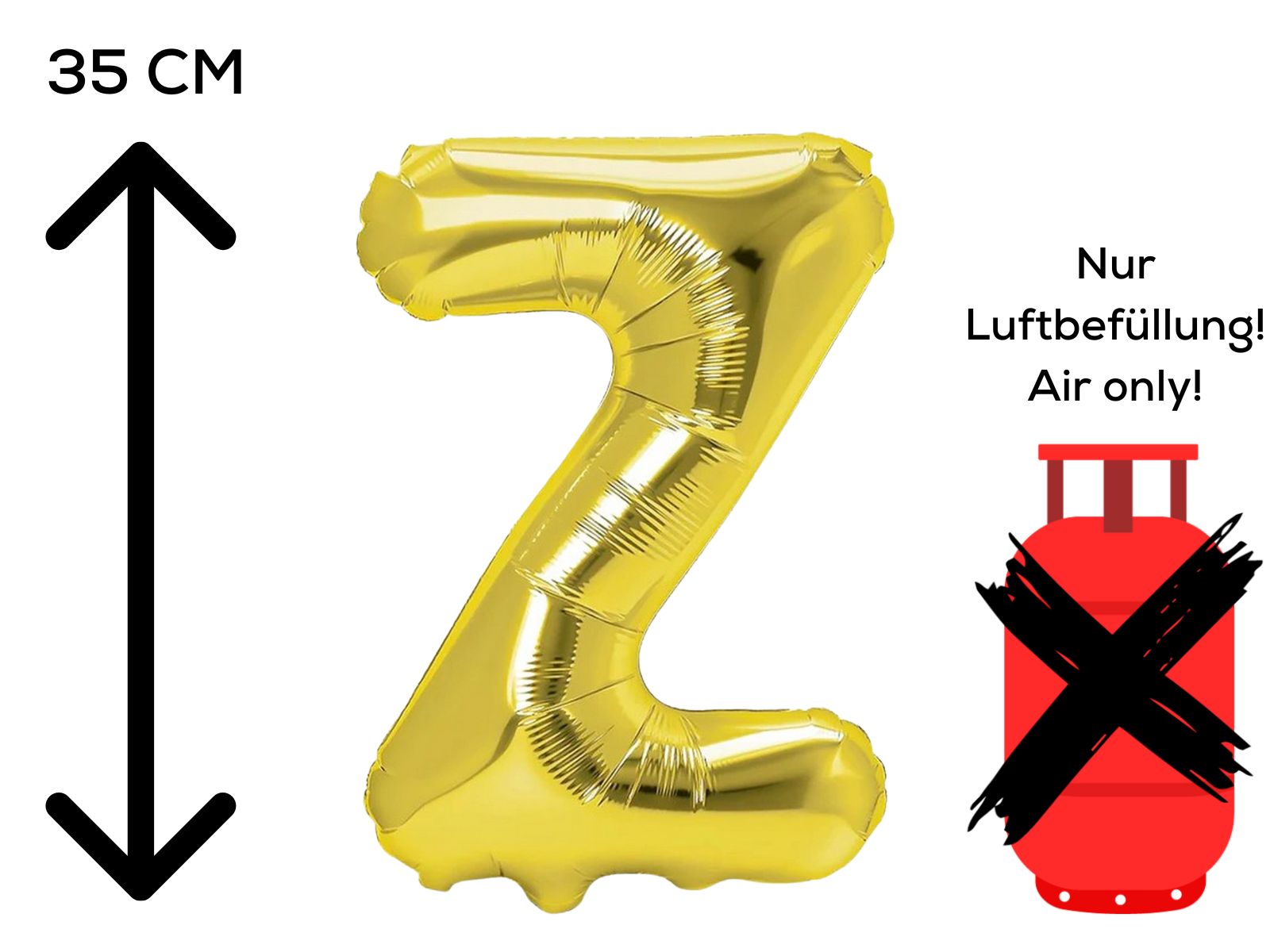 Folienballon Buchstabe Z gold 35cm