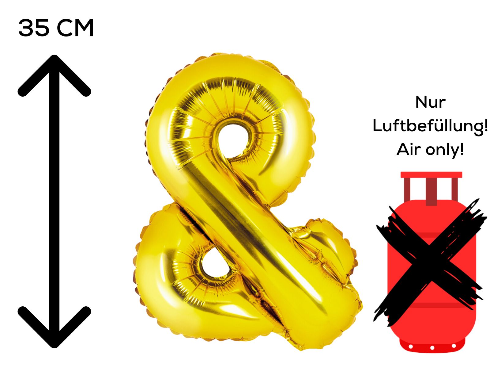 Folienballon Buchstabe & gold 35cm