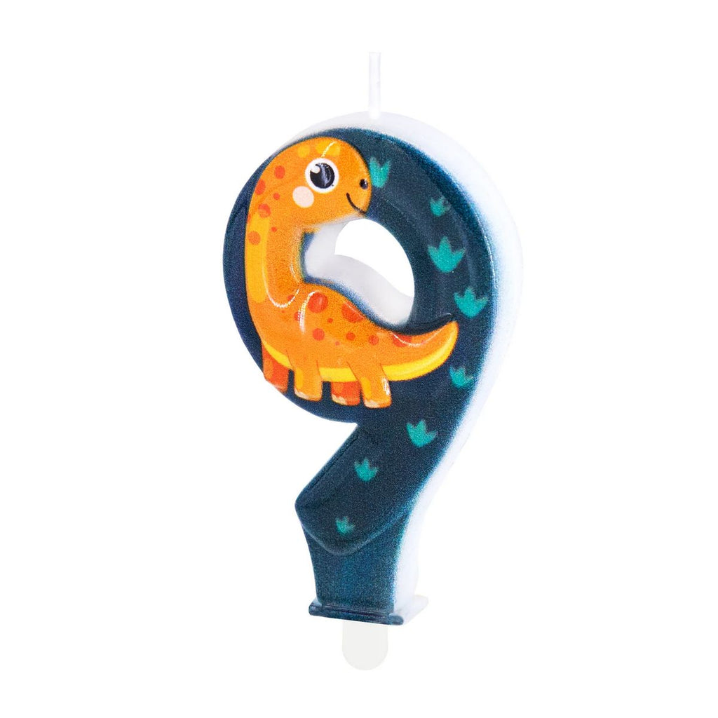 Kerze Zahl Nr. 9 Dinosaurier 8cm