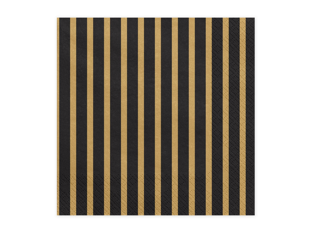 20x Serviette schwarz/gold
