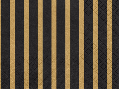 20x Serviette schwarz/gold